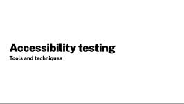 Testing accessibility